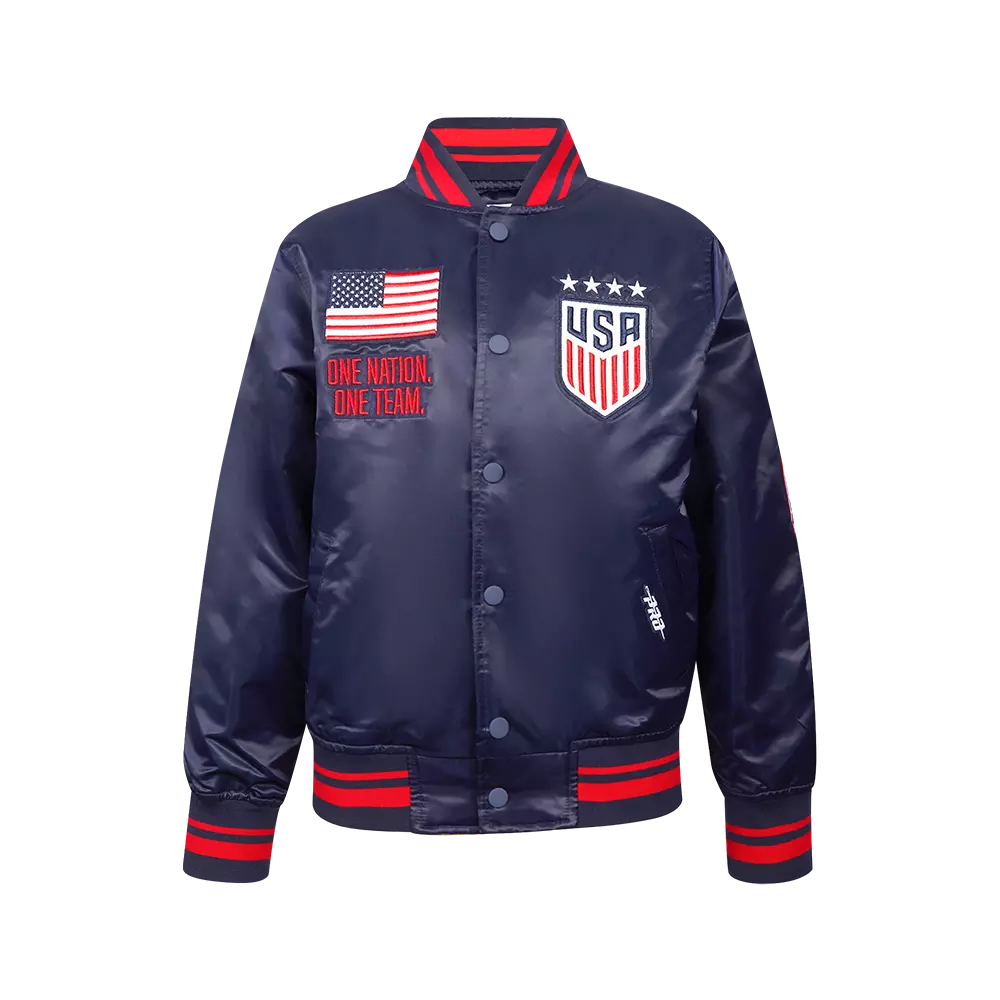 レーバーカップ チームヨーロッパ ブルージャケット M(US)サイズ Pro Standard Big Kids' US Soccer Team Classic Chenille Ribbed